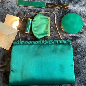 Morris Moskowitz satin vintage shoulder bag/clutch with all accessories like new